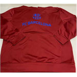 Pullover Hoodie FC Barcelona Soccer N#10 Messi Red Wine Size XL